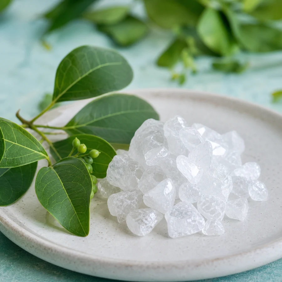 Foto realista de Cânfora, ingrediente natural do KenkoVita